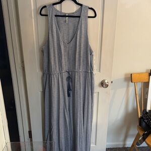 Striped Sleeveless Maxi Dress